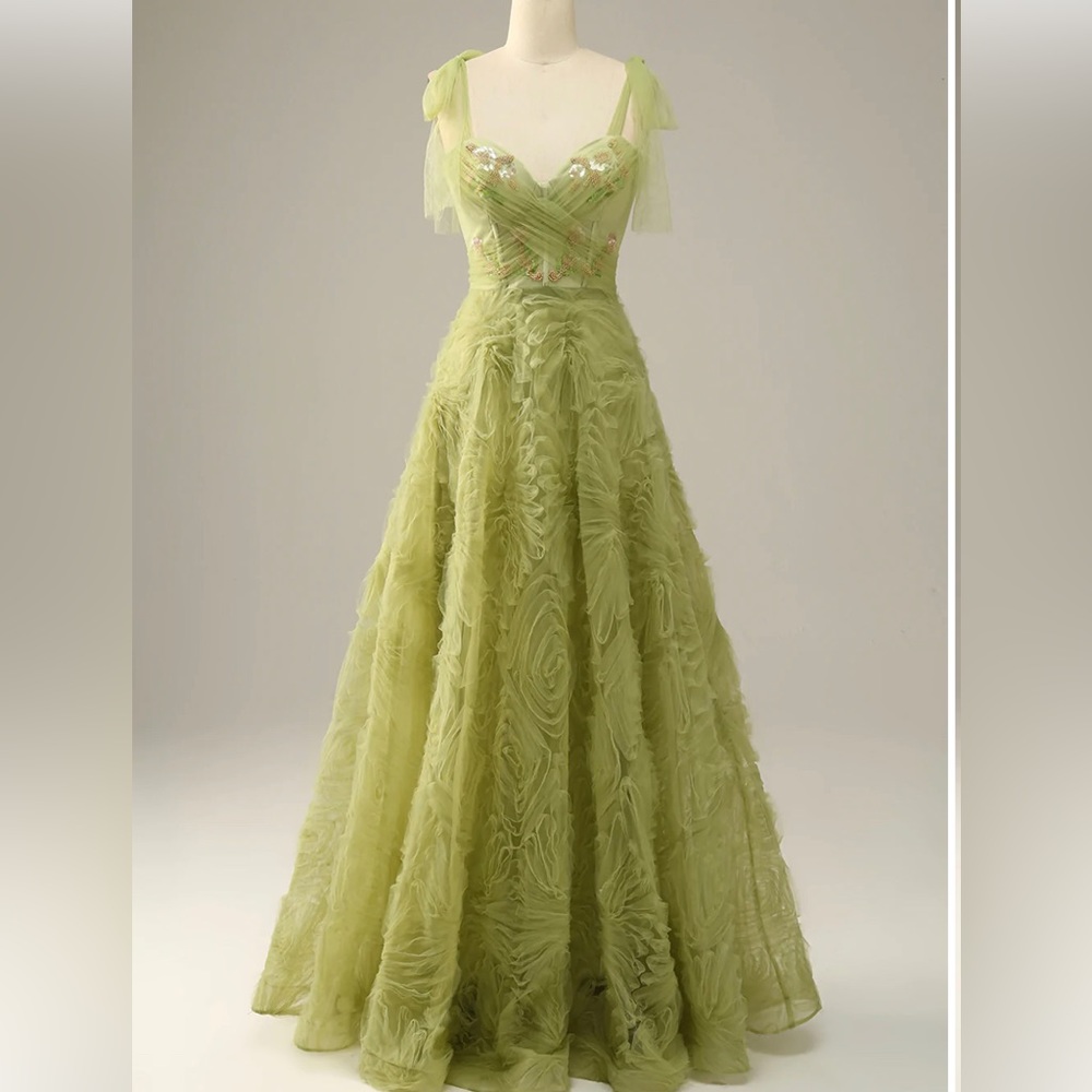 NWT Embroidered Beaded Tulle Gown Prom